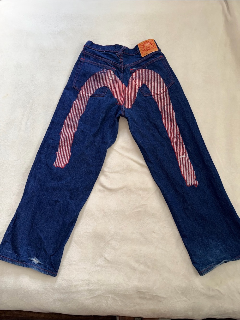 Evisu Striped Daicock Denim Jeans Size 32